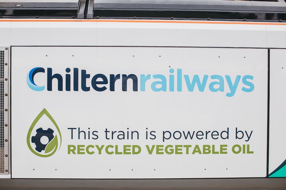 Side of train saying 