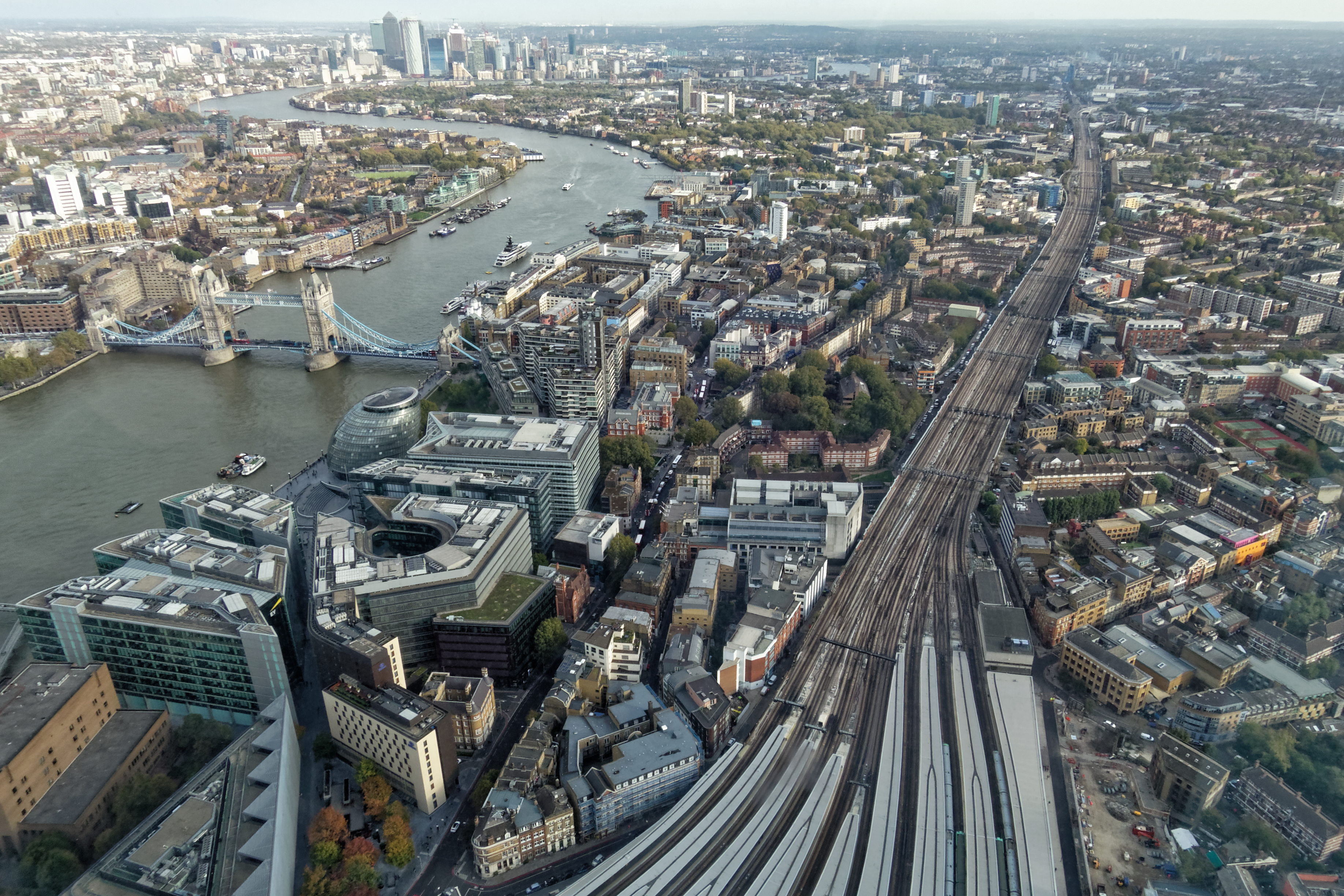 aerial view of London Bridge