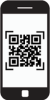 Mobile phone with QR code shown