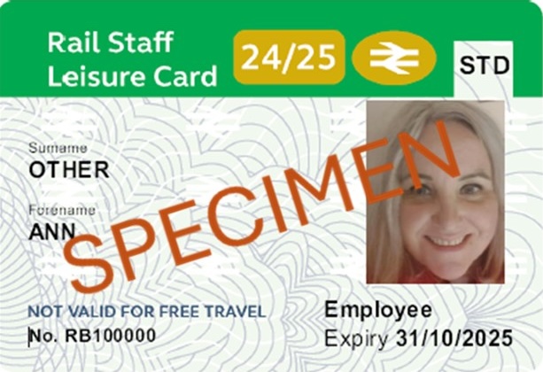 Rail staff leisure card