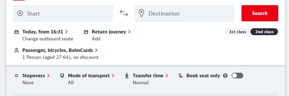 Online ticket purchasing for DB services