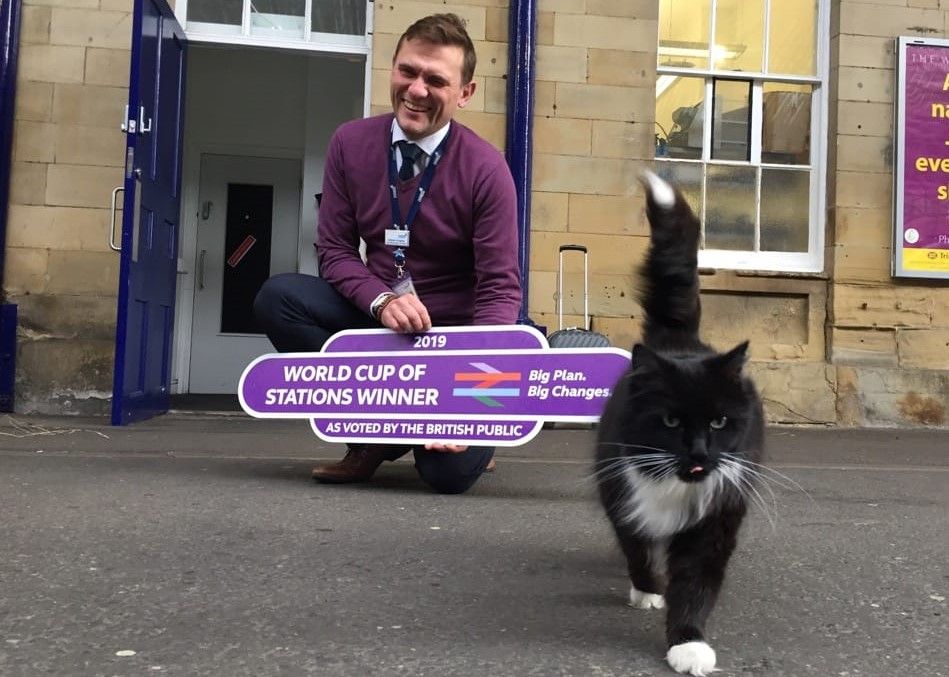 Wemyss Bay World Cup of Stations plaque presentation to local team