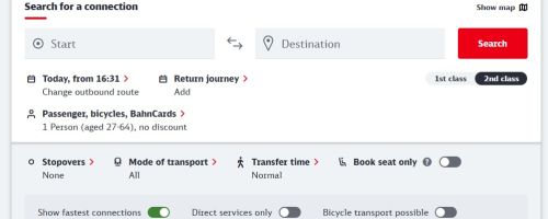 Online ticket purchasing for DB services